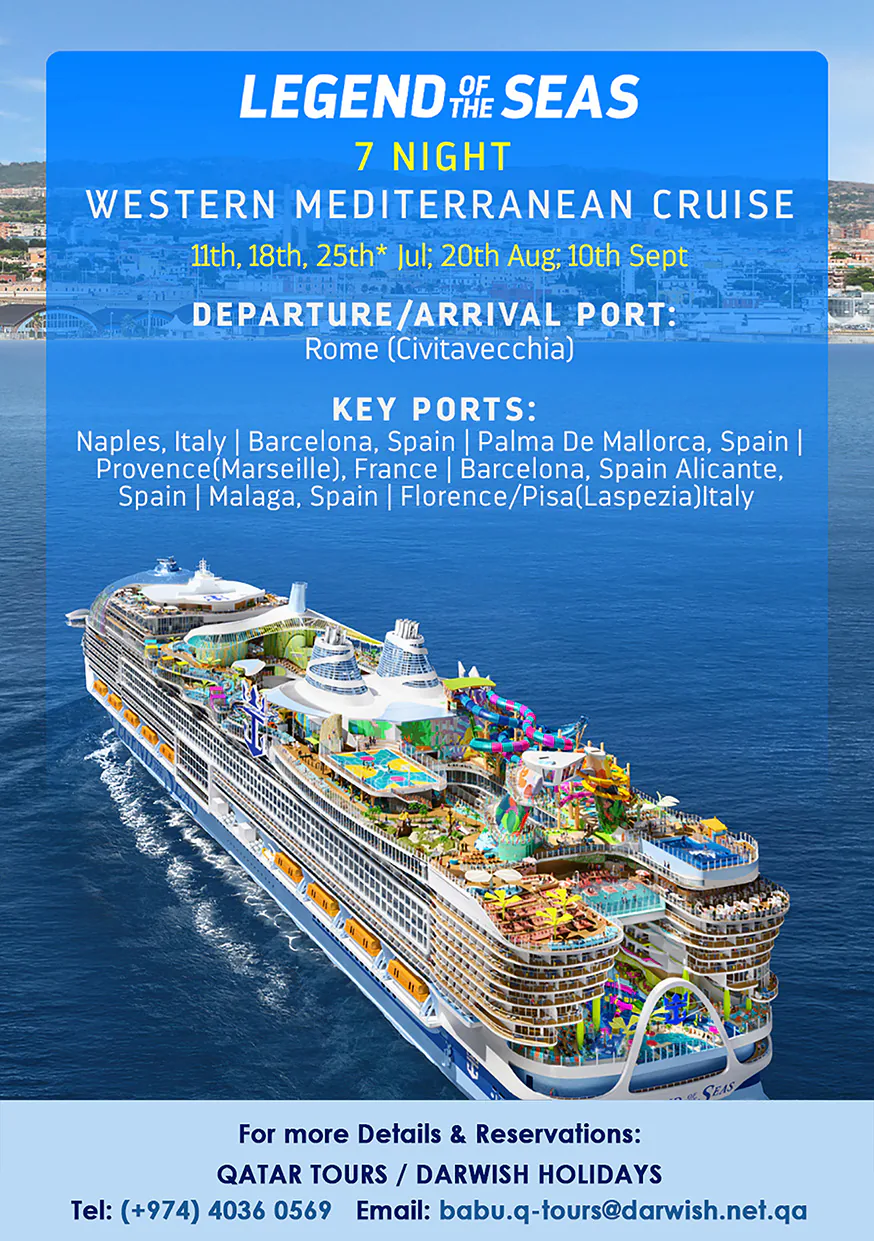 Royal Caribbean Legend of the Seas — 7 night Western Mediterranean cruise from Rome, summer 2026